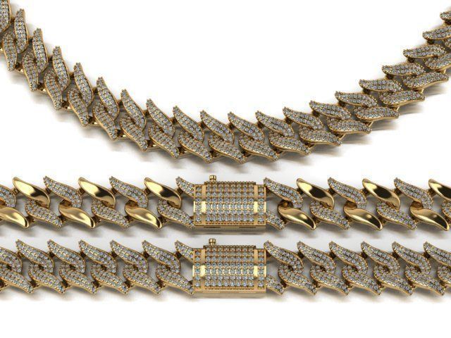 Spiked Cuban Chain 3D print model_17