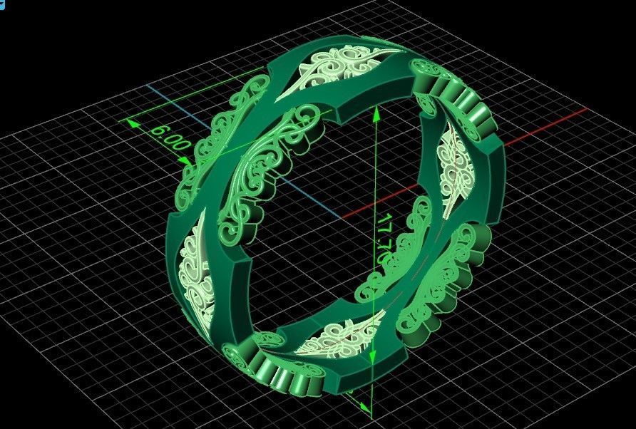 wedding ring with a pattern 750 3D print model_11