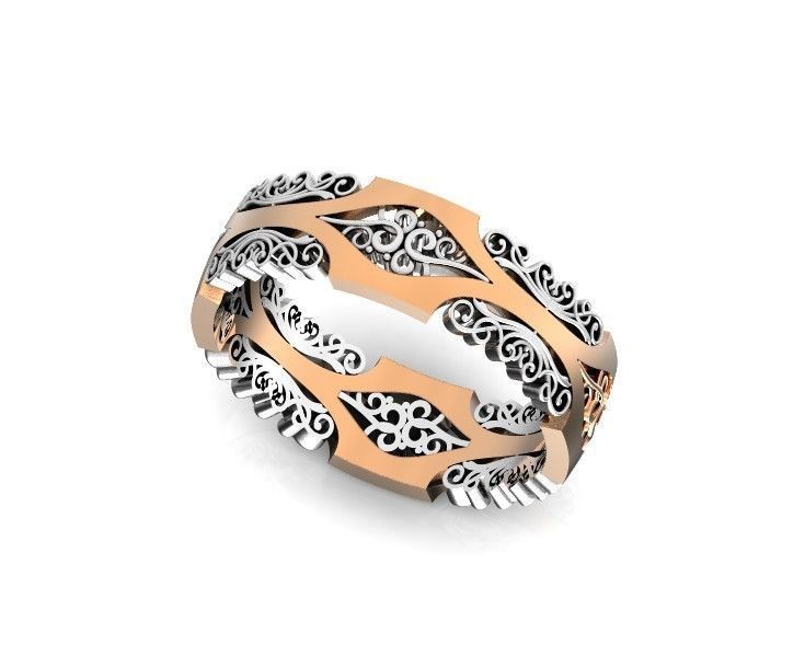 wedding ring with a pattern 750 3D print model_28