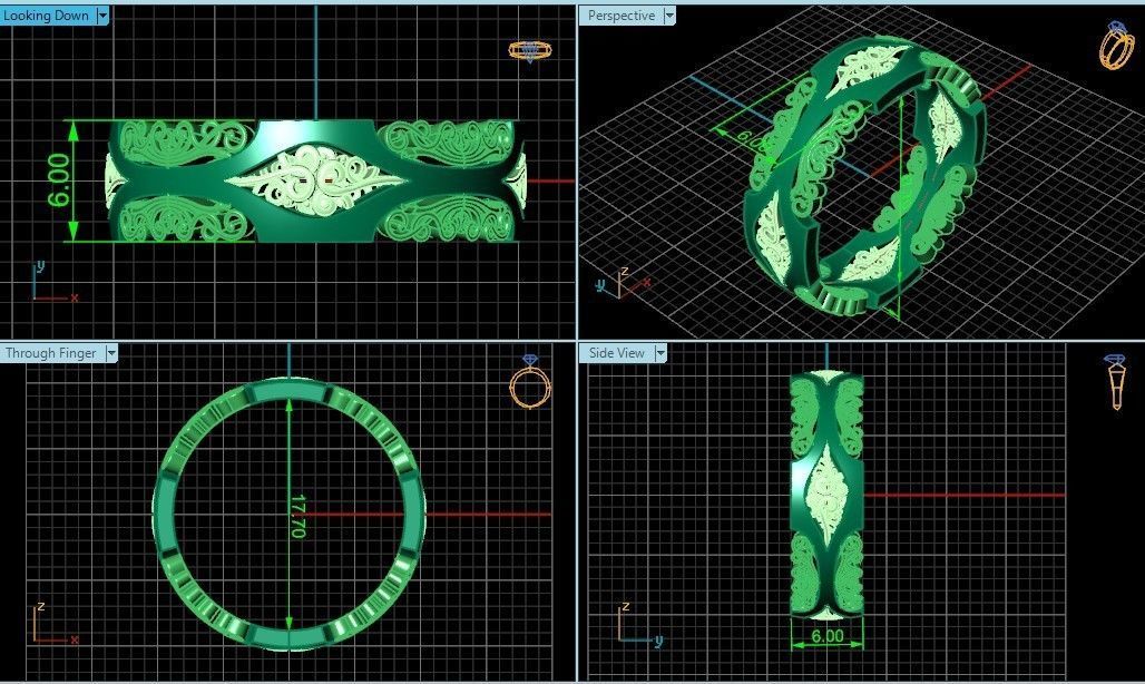 wedding ring with a pattern 750 3D print model_5