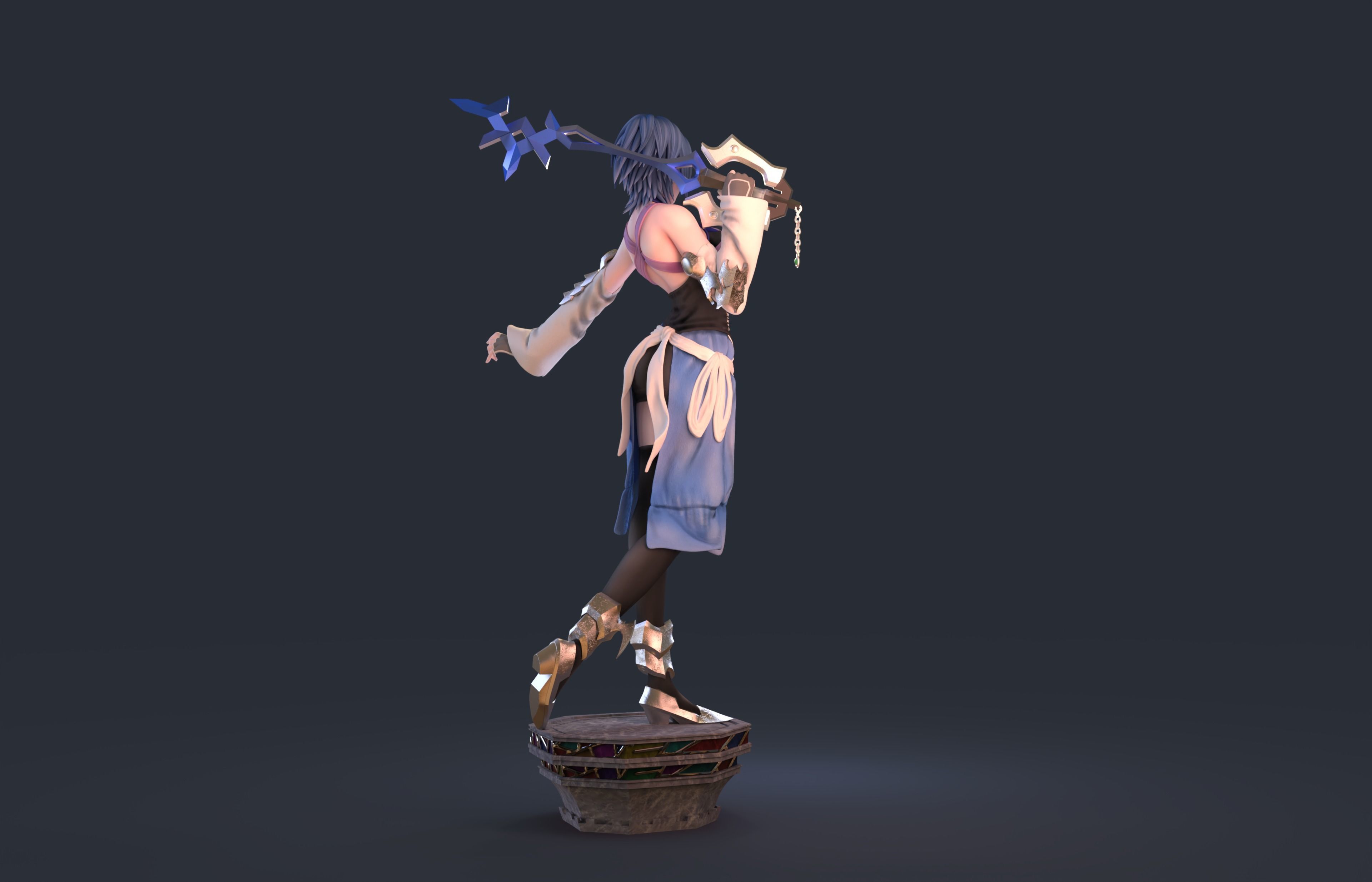 Aqua from Kingdom Heart HD model pressuported  3D print model_7