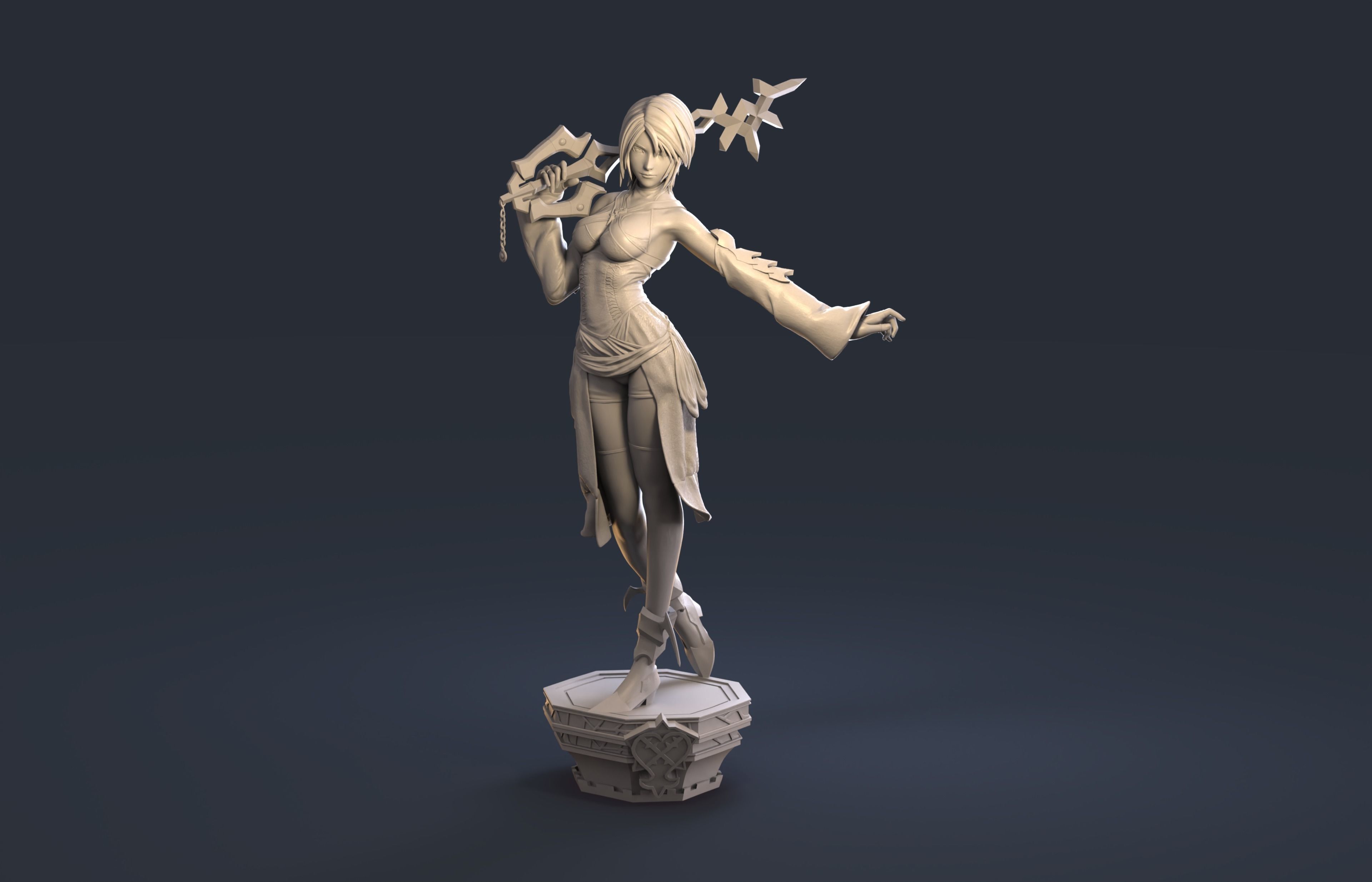 Aqua from Kingdom Heart HD model pressuported  3D print model_8