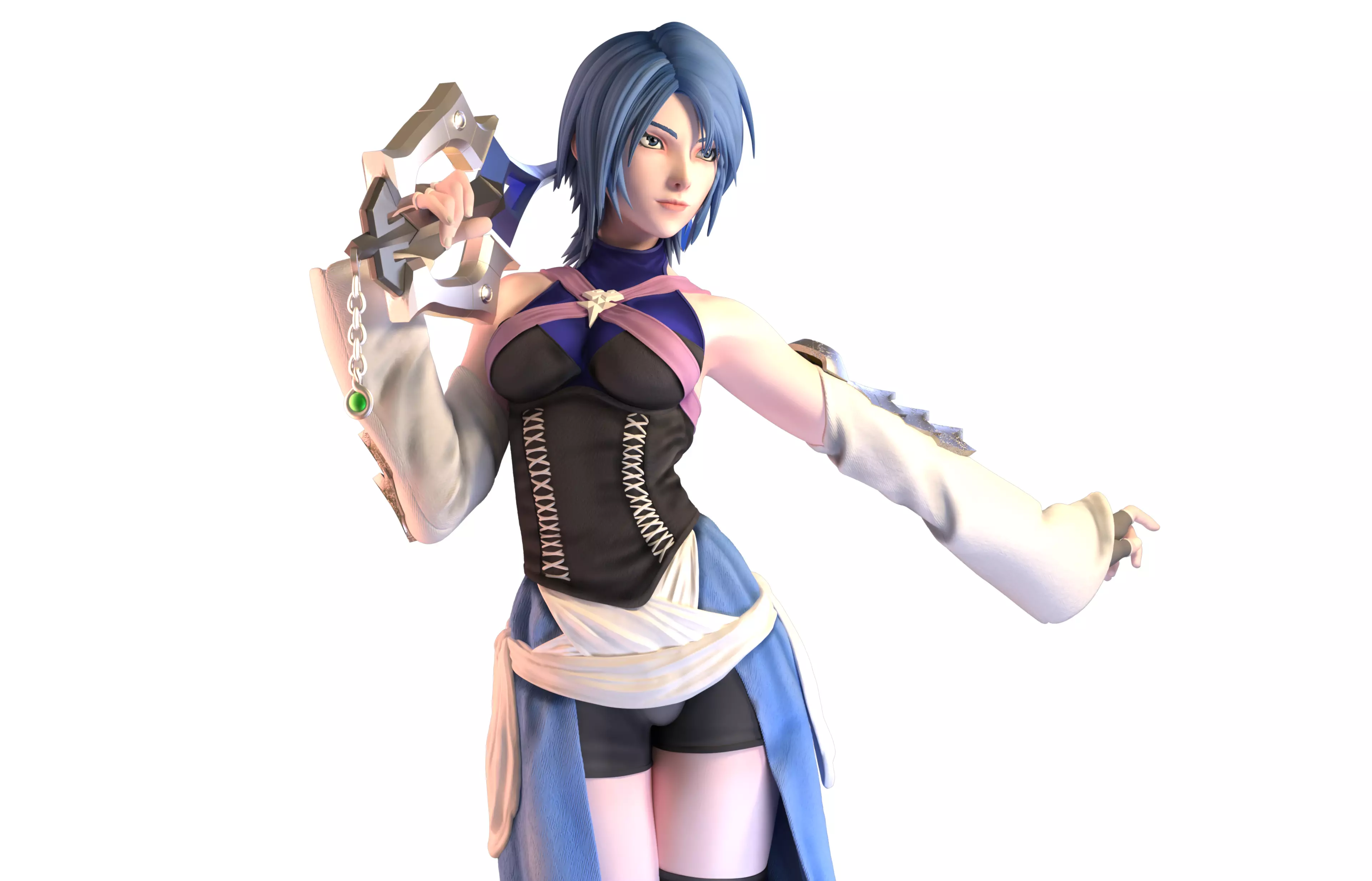 Aqua from Kingdom Heart HD model pressuported  3D print model_0