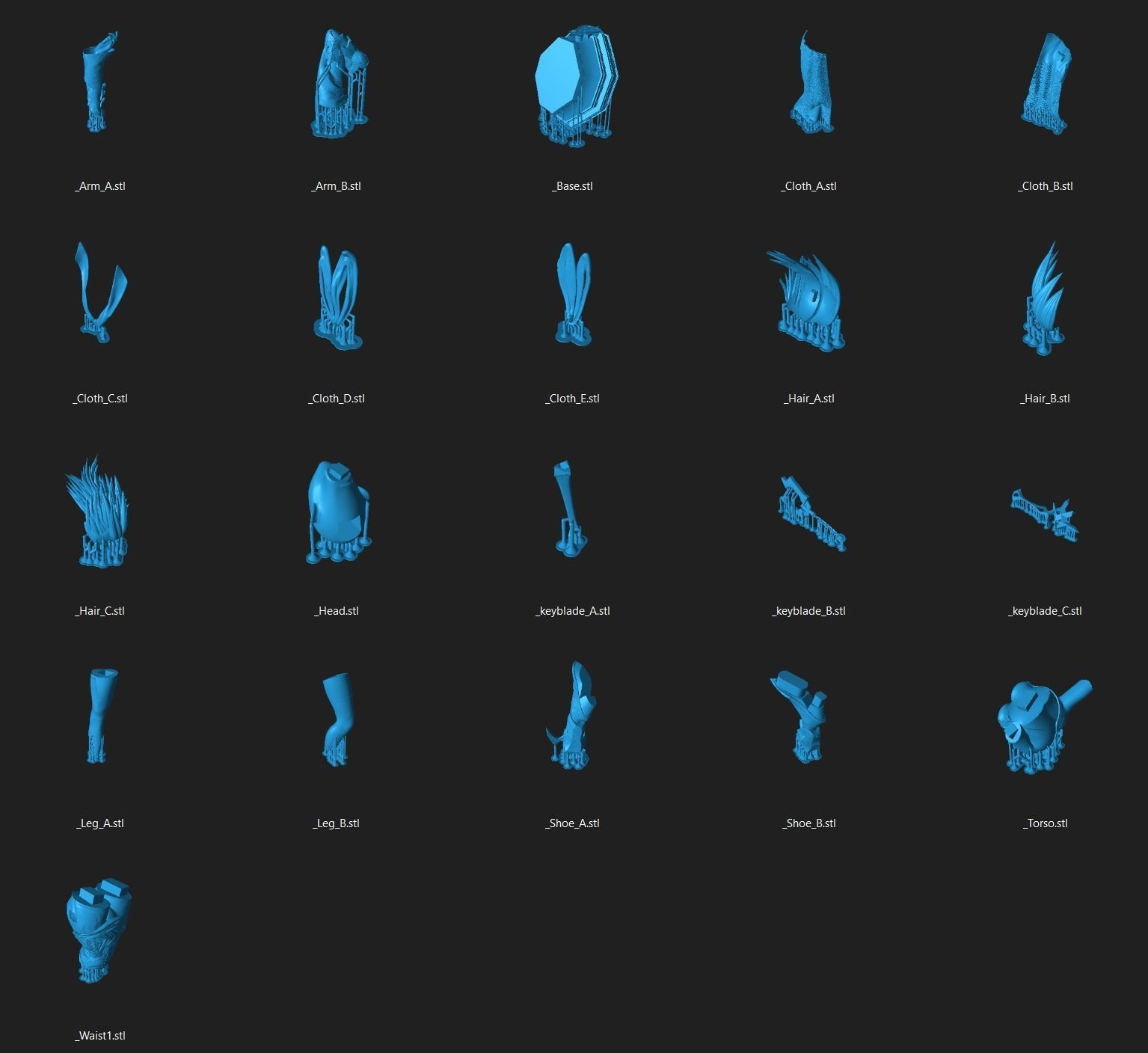 Aqua from Kingdom Heart HD model pressuported  3D print model_9