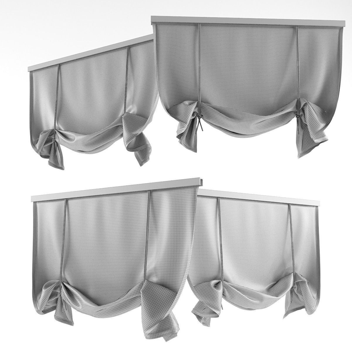 Curtains Roman 2 3D model_1