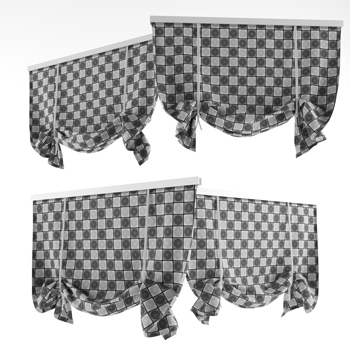 Curtains Roman 2 3D model_2