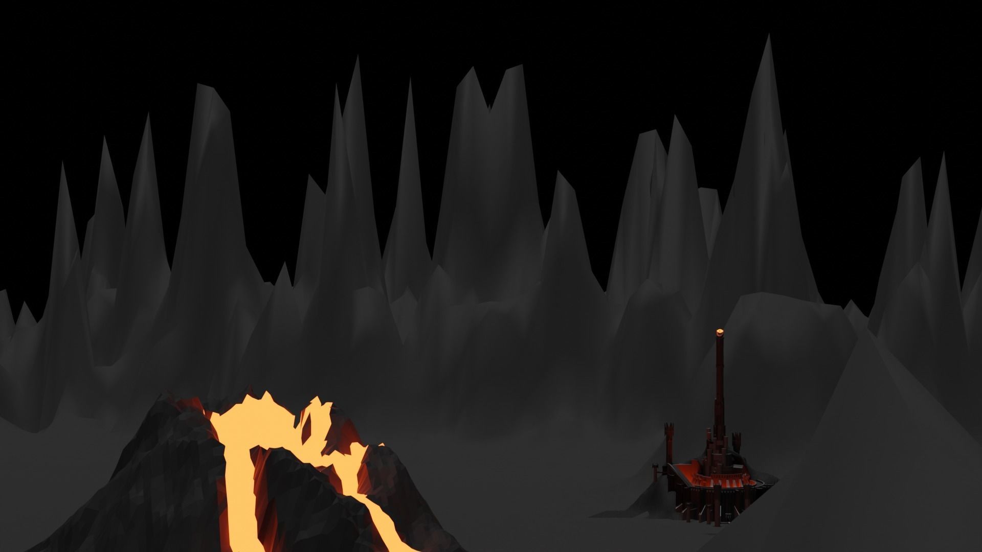 Mordor Lord Of The Rings Height Map  Low-poly 3D model_8