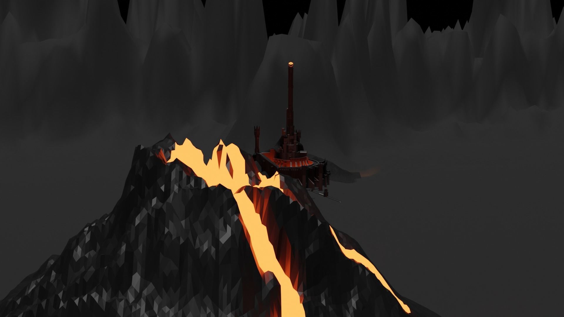 Mordor Lord Of The Rings Height Map  Low-poly 3D model_9