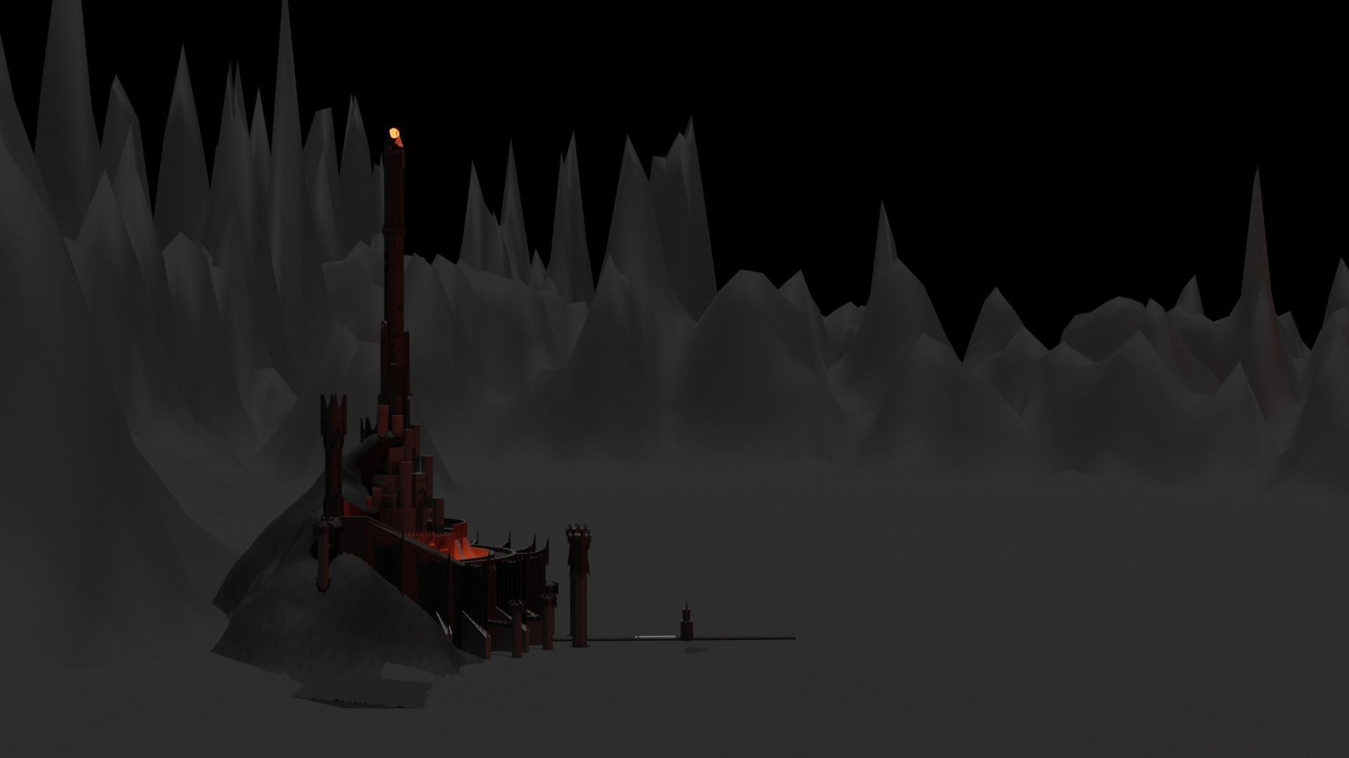 Mordor Lord Of The Rings Height Map  Low-poly 3D model_7