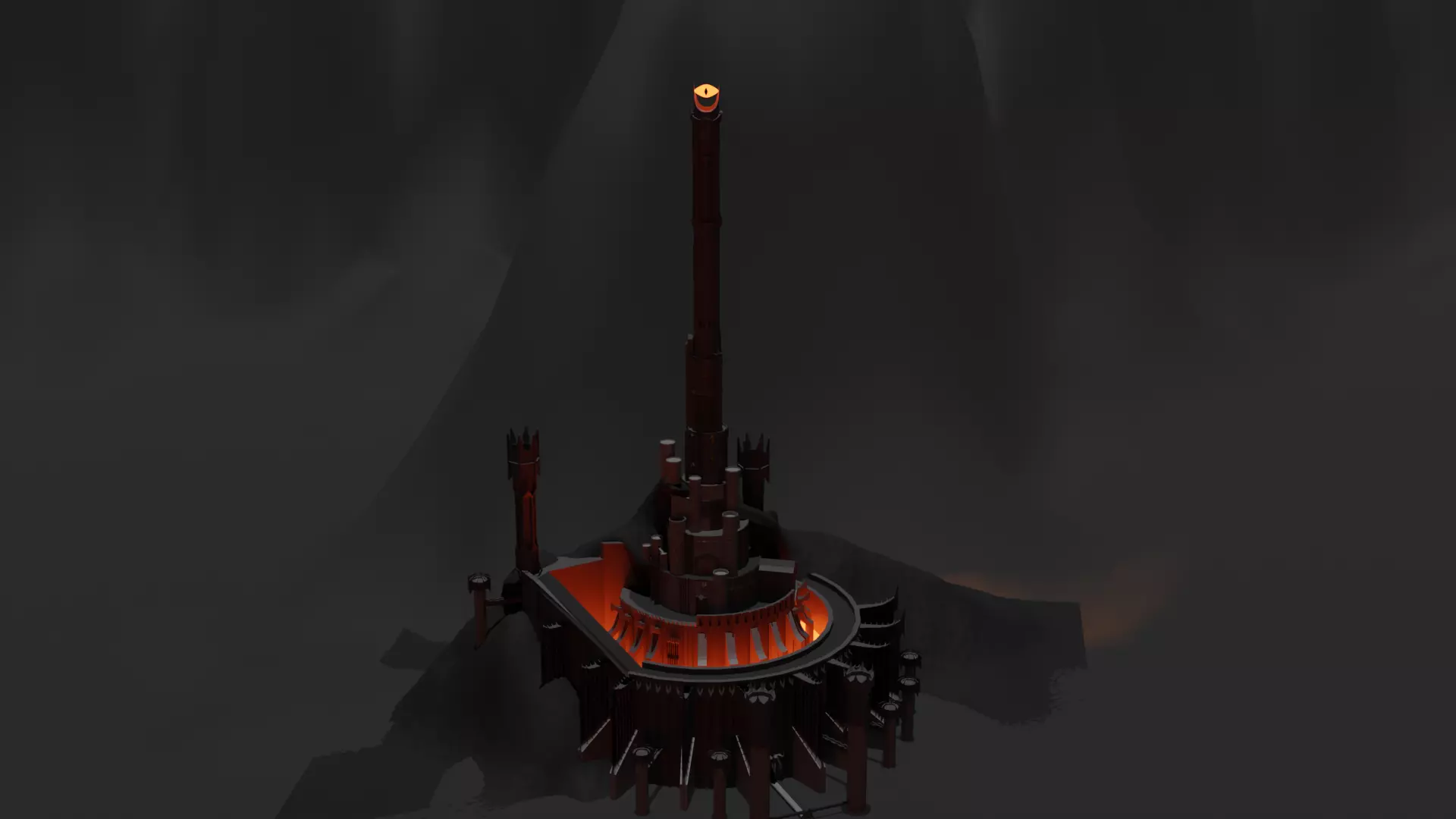 Mordor Lord Of The Rings Height Map  Low-poly 3D model_0