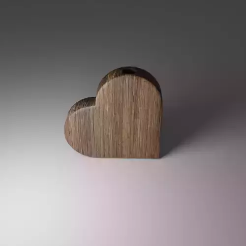 Wooden Heart Vase