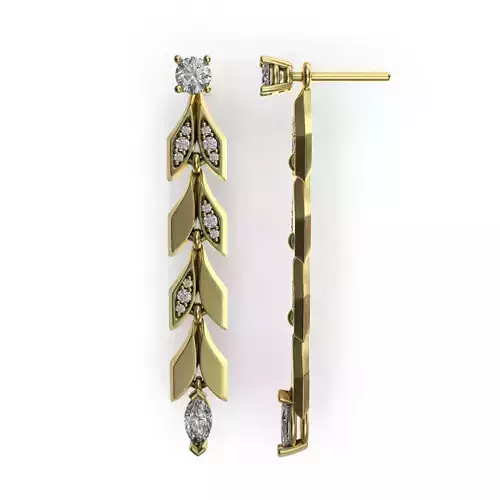 Vine Drop Earrings 3D print model