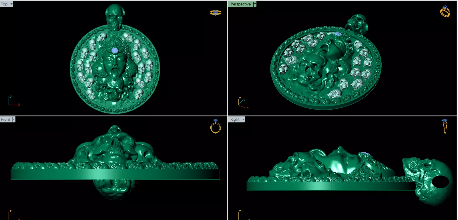 KALI DIAMOND PENDANT VERSION 1 3D print model_0