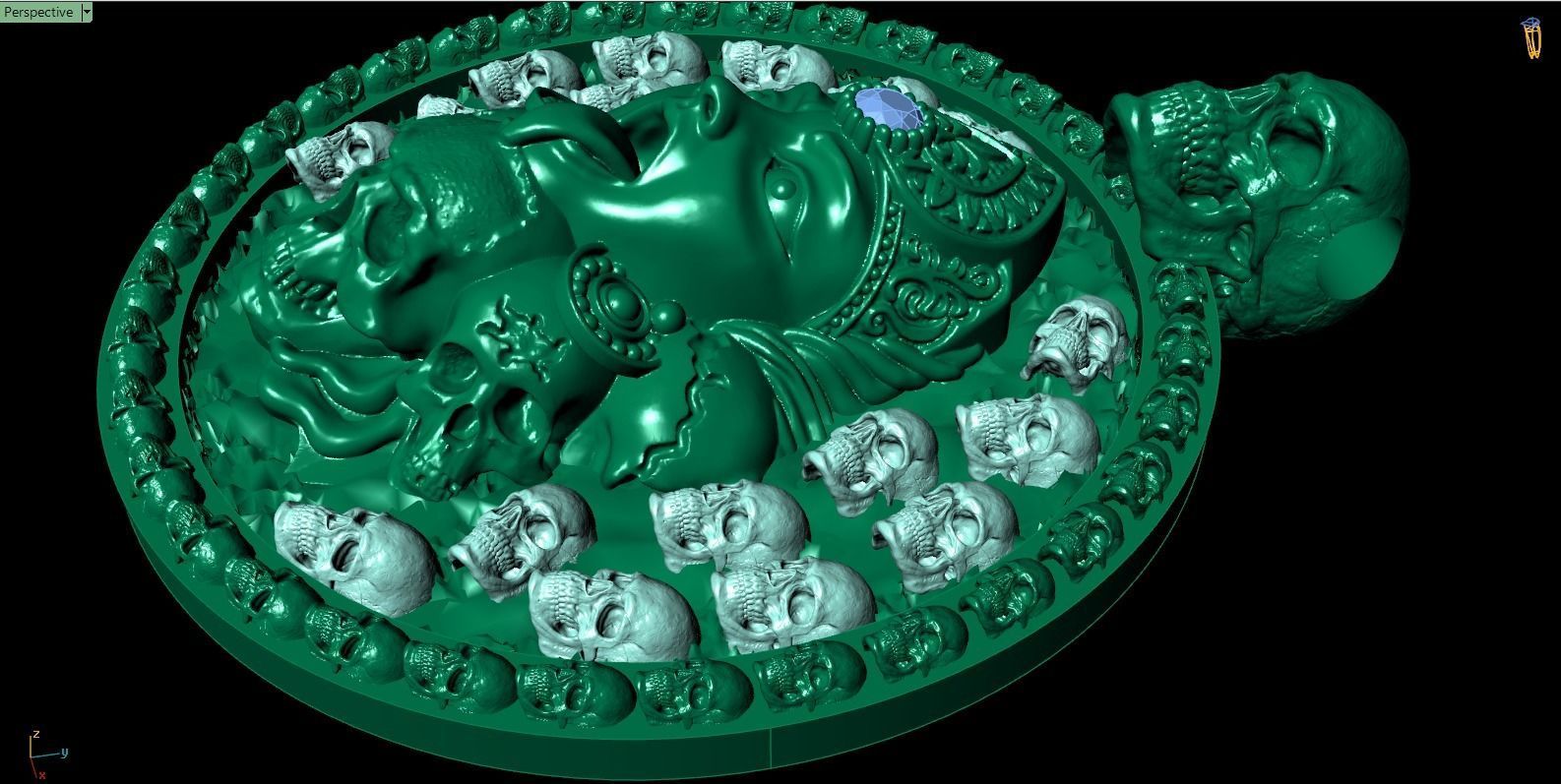 KALI DIAMOND PENDANT VERSION 1 3D print model_1