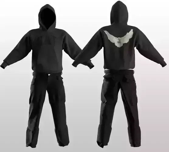 Balenciaga x Yeezy x Gap full model hoodie pants and mask  3D model