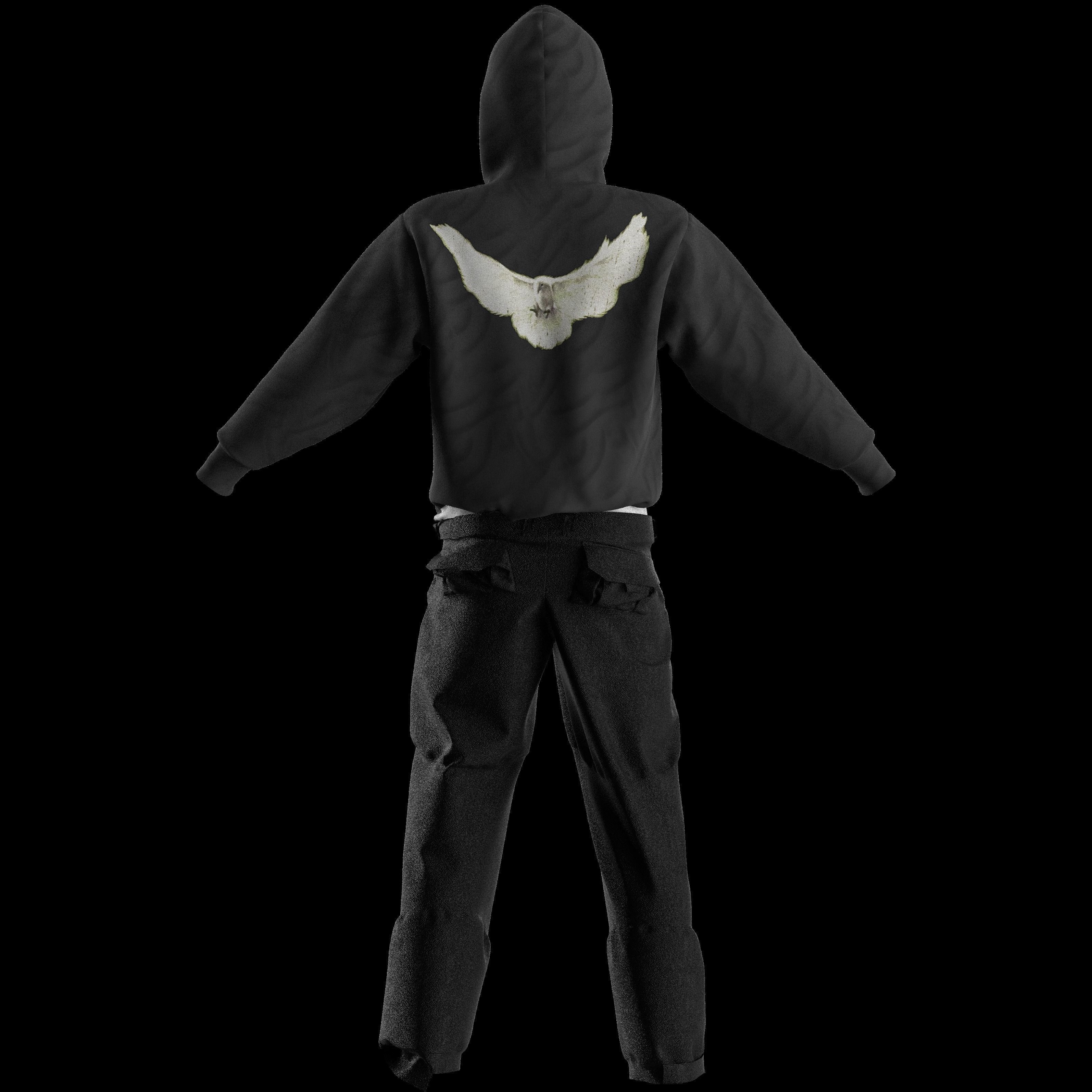 Balenciaga x Yeezy x Gap full model hoodie pants and mask  3D model_5