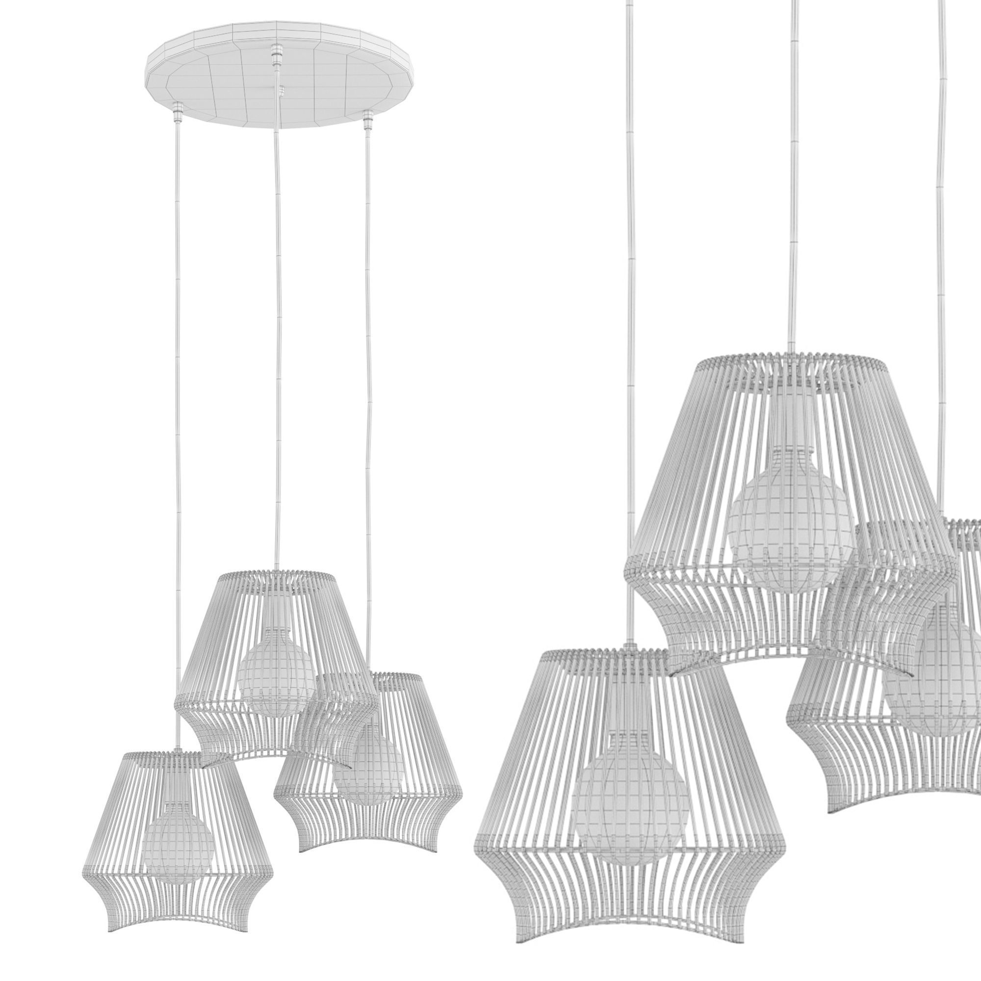 Ceiling Lamp Ischia Spiral Multicolor 3D model_1