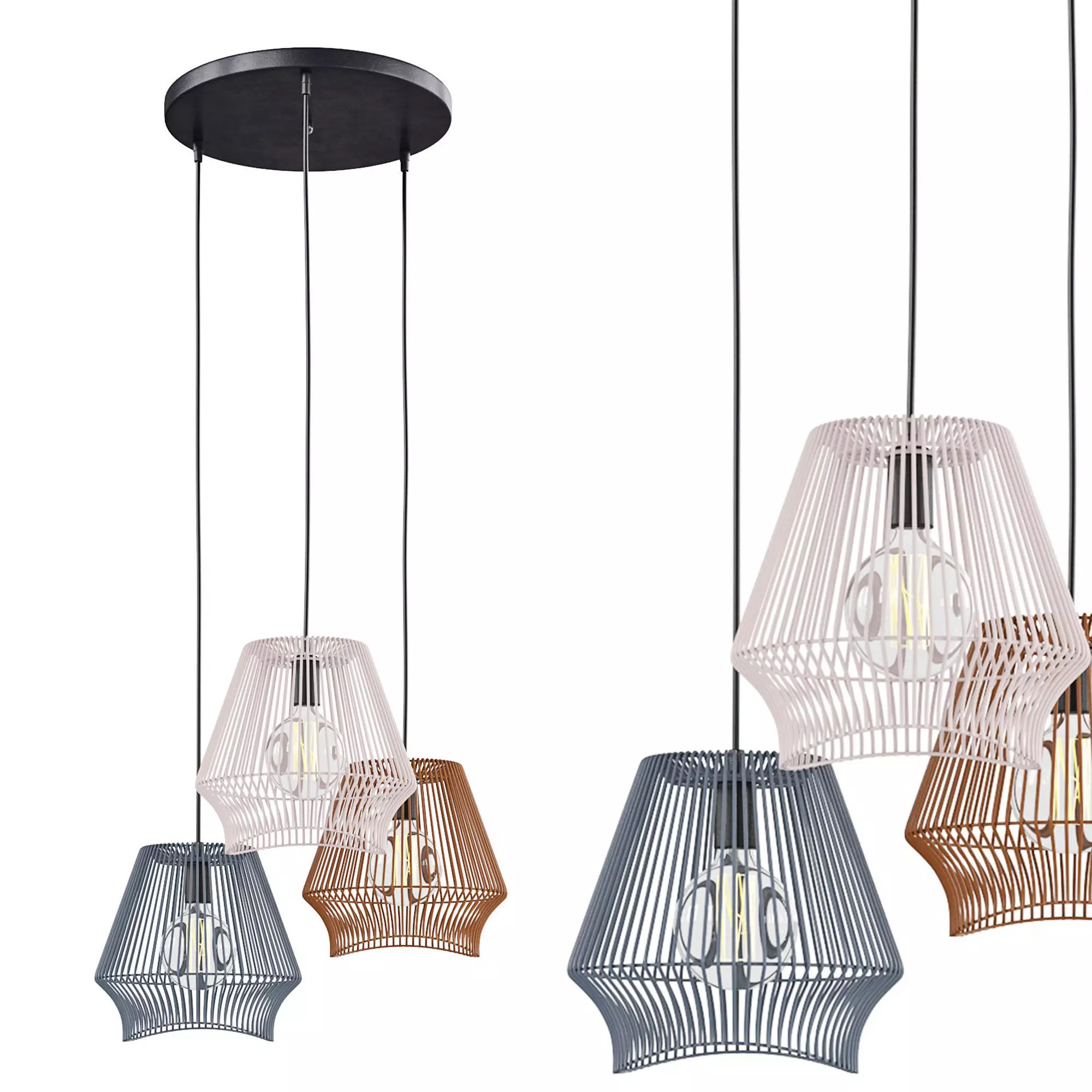 Ceiling Lamp Ischia Spiral Multicolor 3D model_0