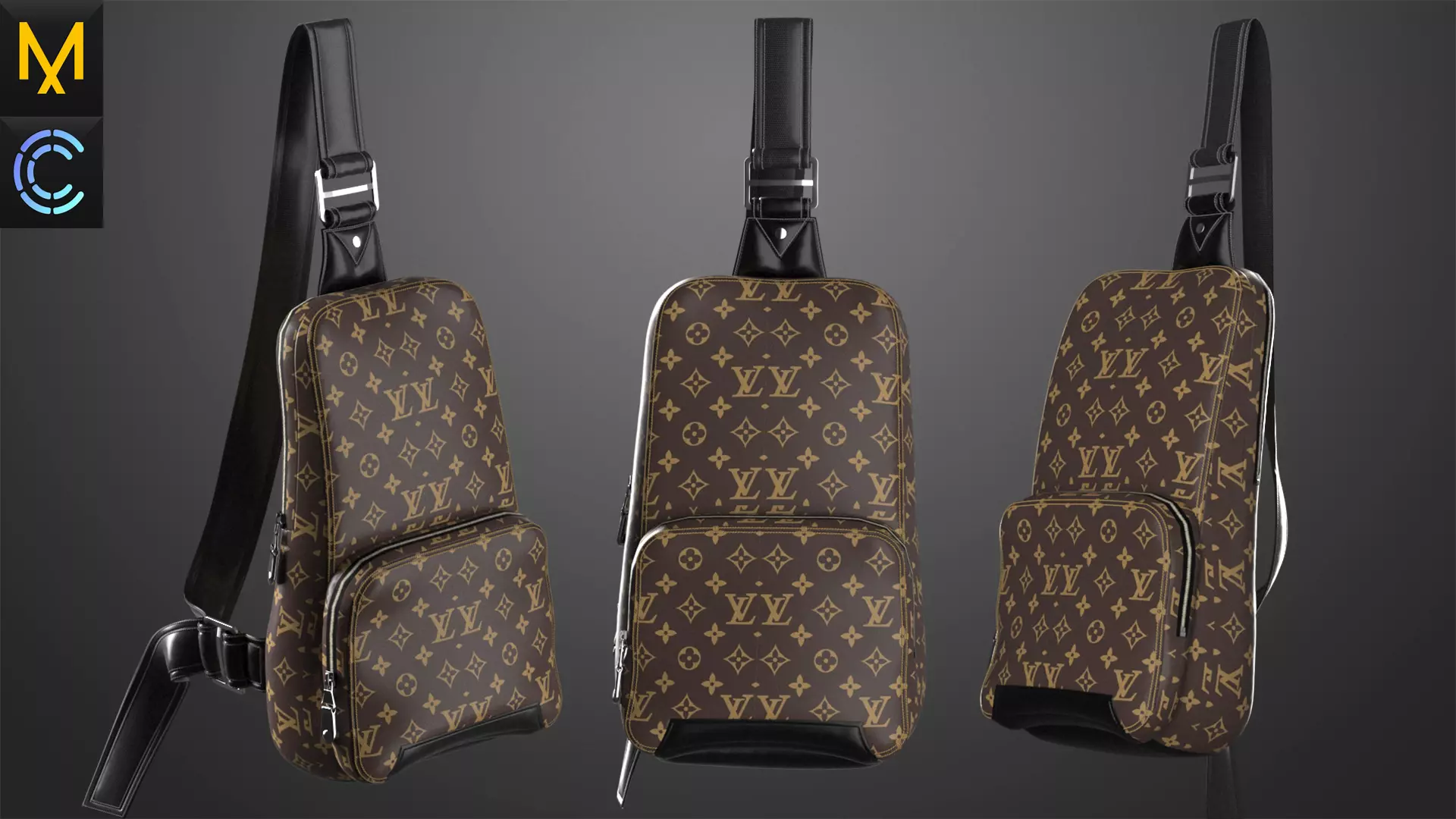 Louis Vuitton Bag OBJ mtl FBX ZPRJ 3D model_0