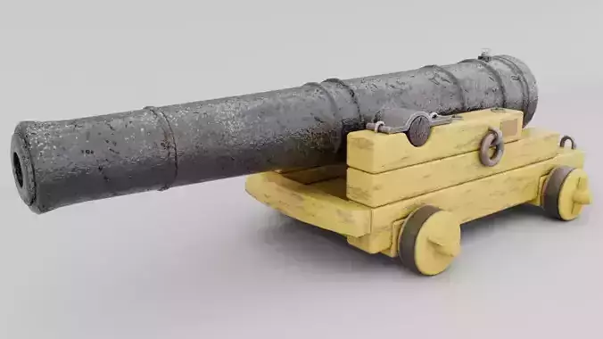 24-Pound Naval Cannon 3D model
