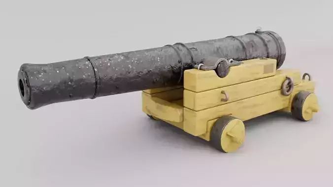 18-Pound Naval Cannon 3D model