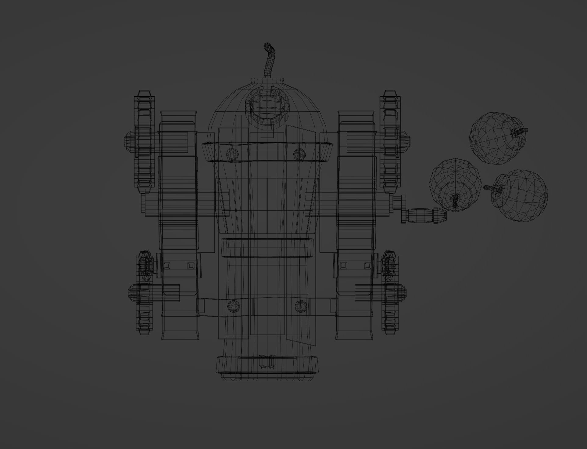 Cannon Low-poly 3D model metal Free low-poly 3D model_9