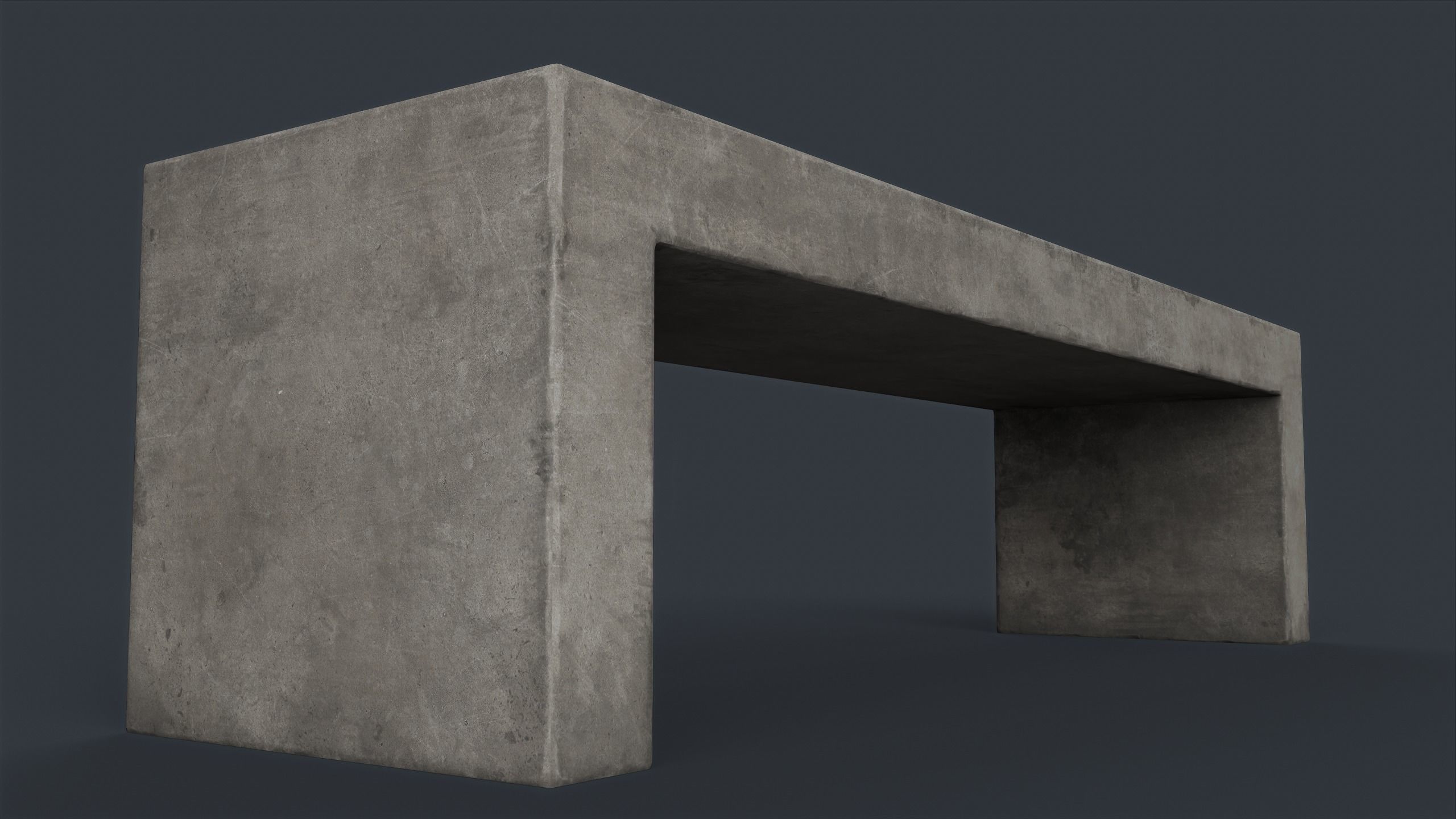 Modern Outdoor Bench 77 PBR Game Ready Low-poly 3D model_4