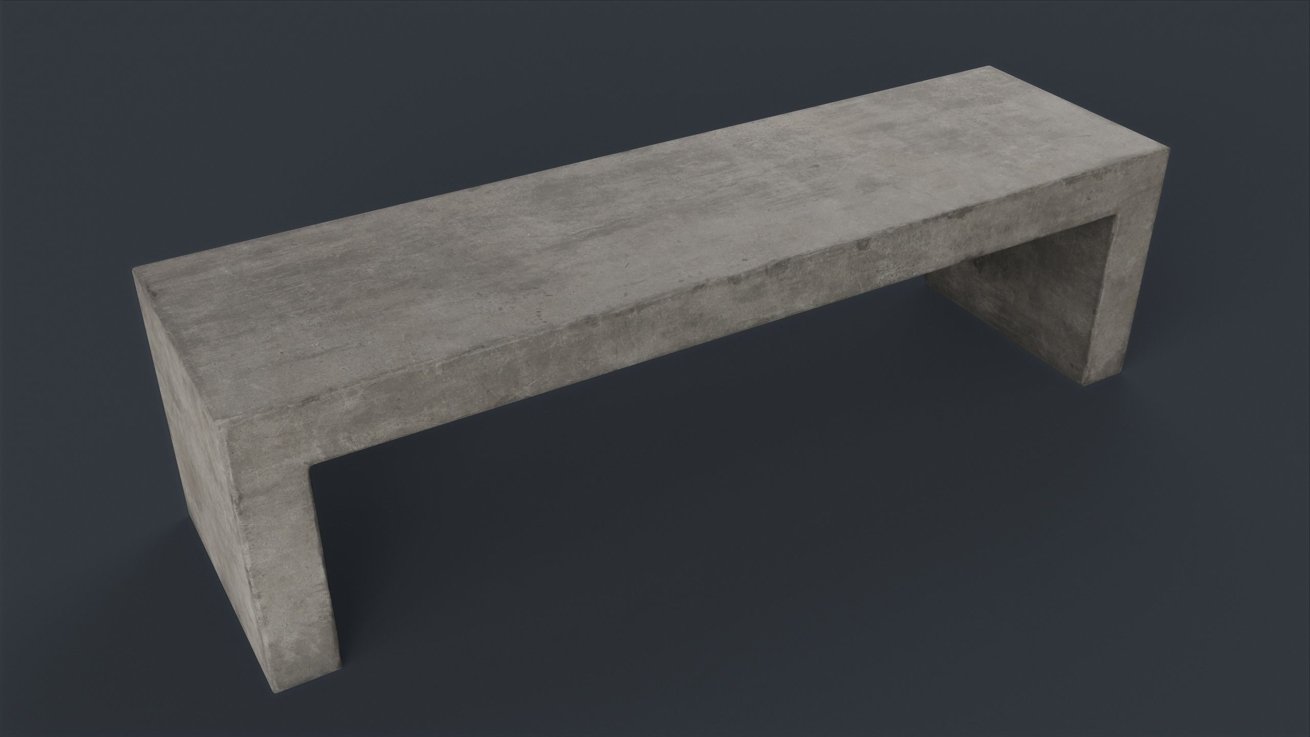 Modern Outdoor Bench 77 PBR Game Ready Low-poly 3D model_1
