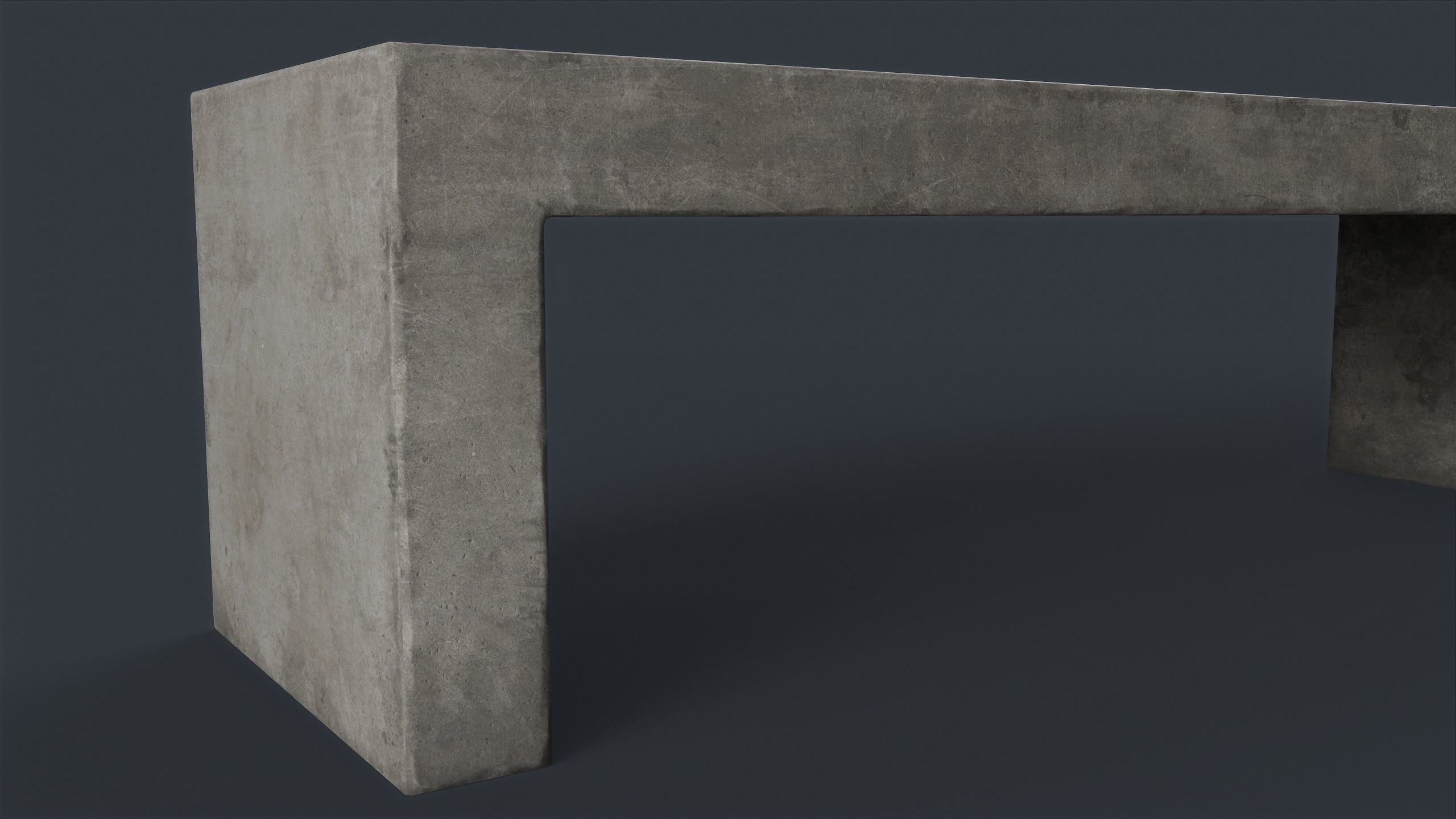 Modern Outdoor Bench 77 PBR Game Ready Low-poly 3D model_13