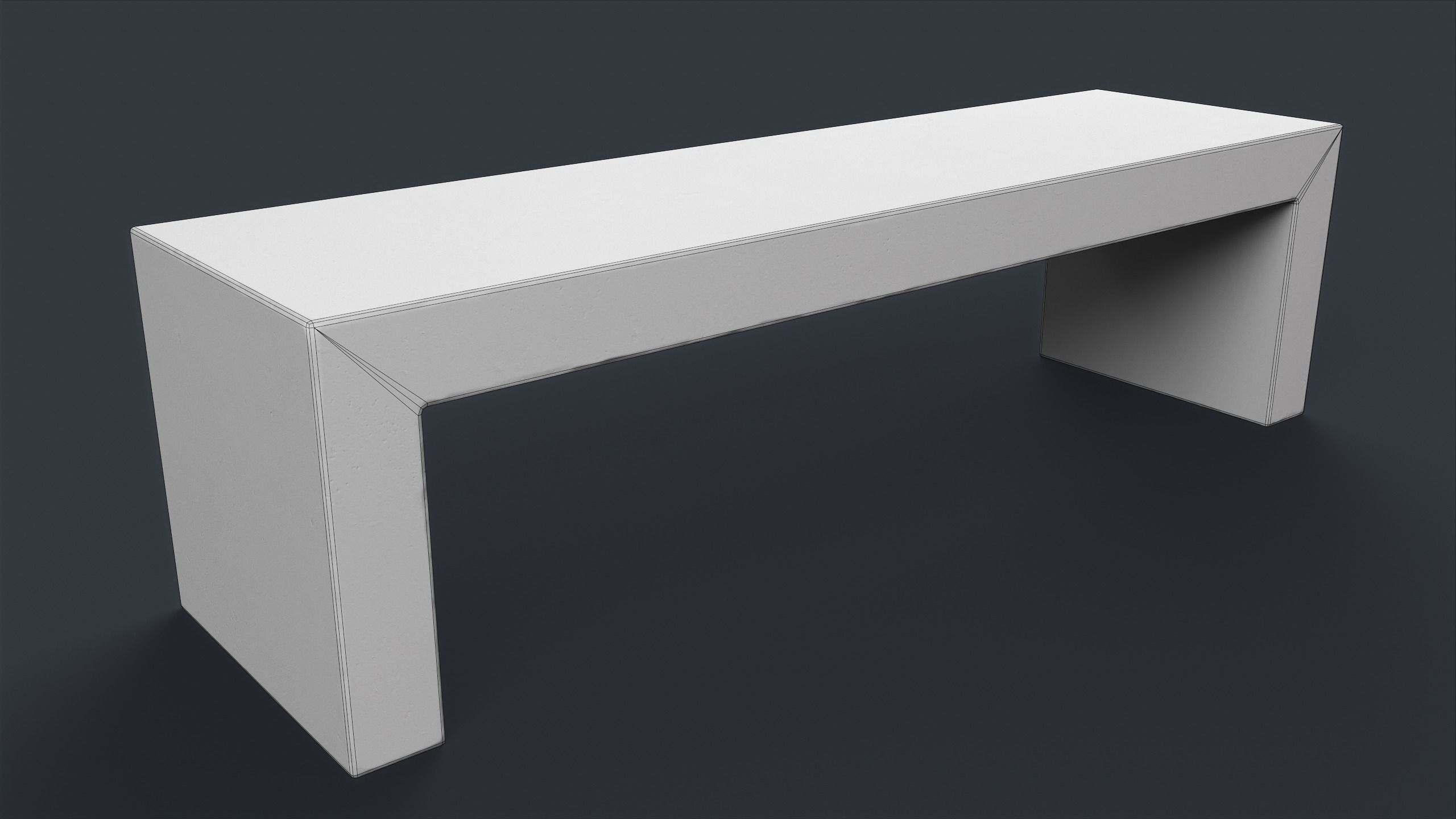 Modern Outdoor Bench 77 PBR Game Ready Low-poly 3D model_25