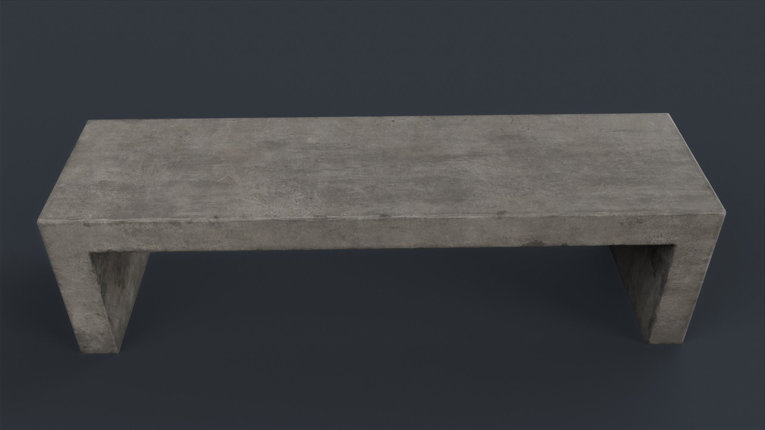 Modern Outdoor Bench 77 PBR Game Ready Low-poly 3D model_9