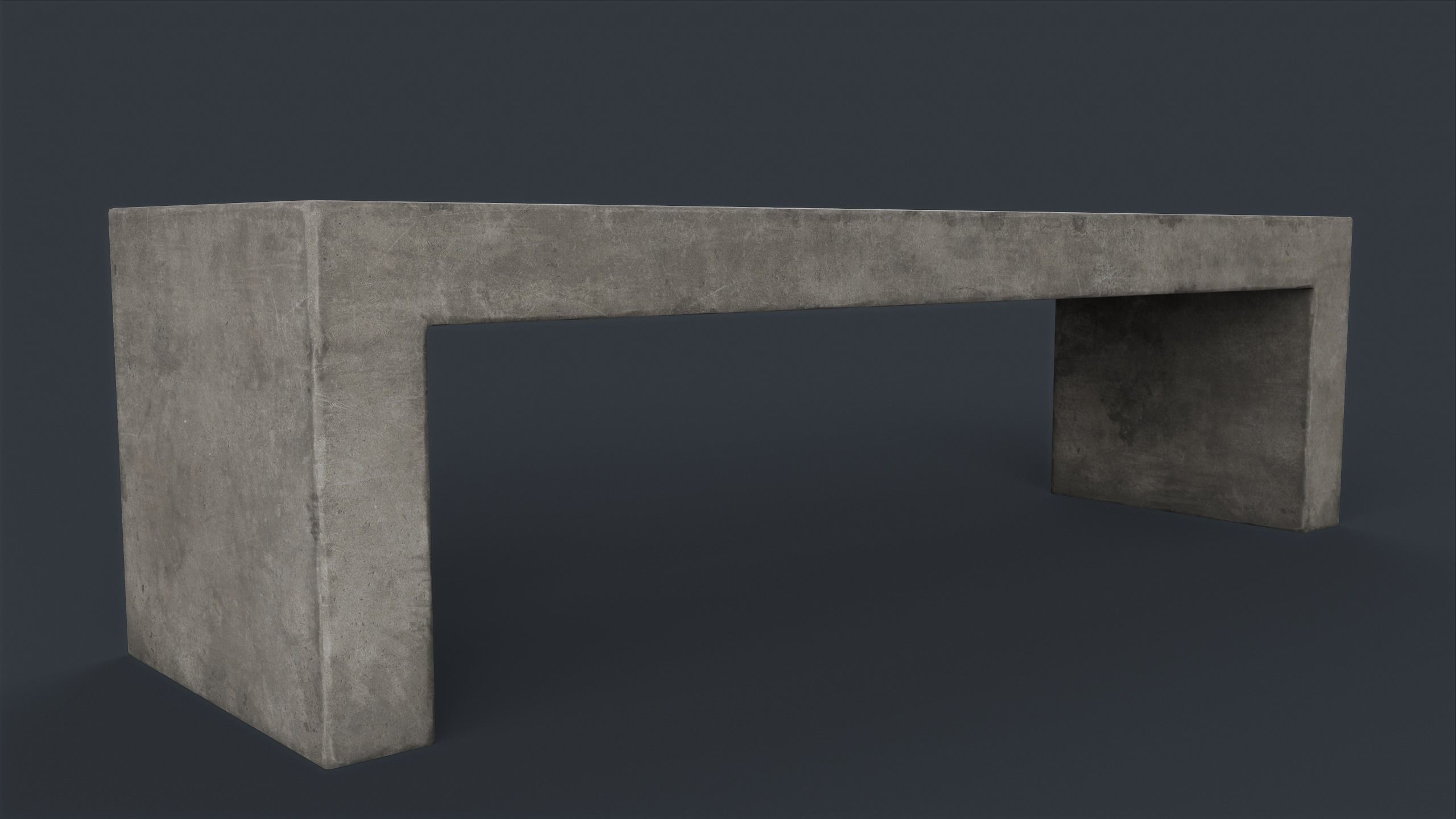 Modern Outdoor Bench 77 PBR Game Ready Low-poly 3D model_3