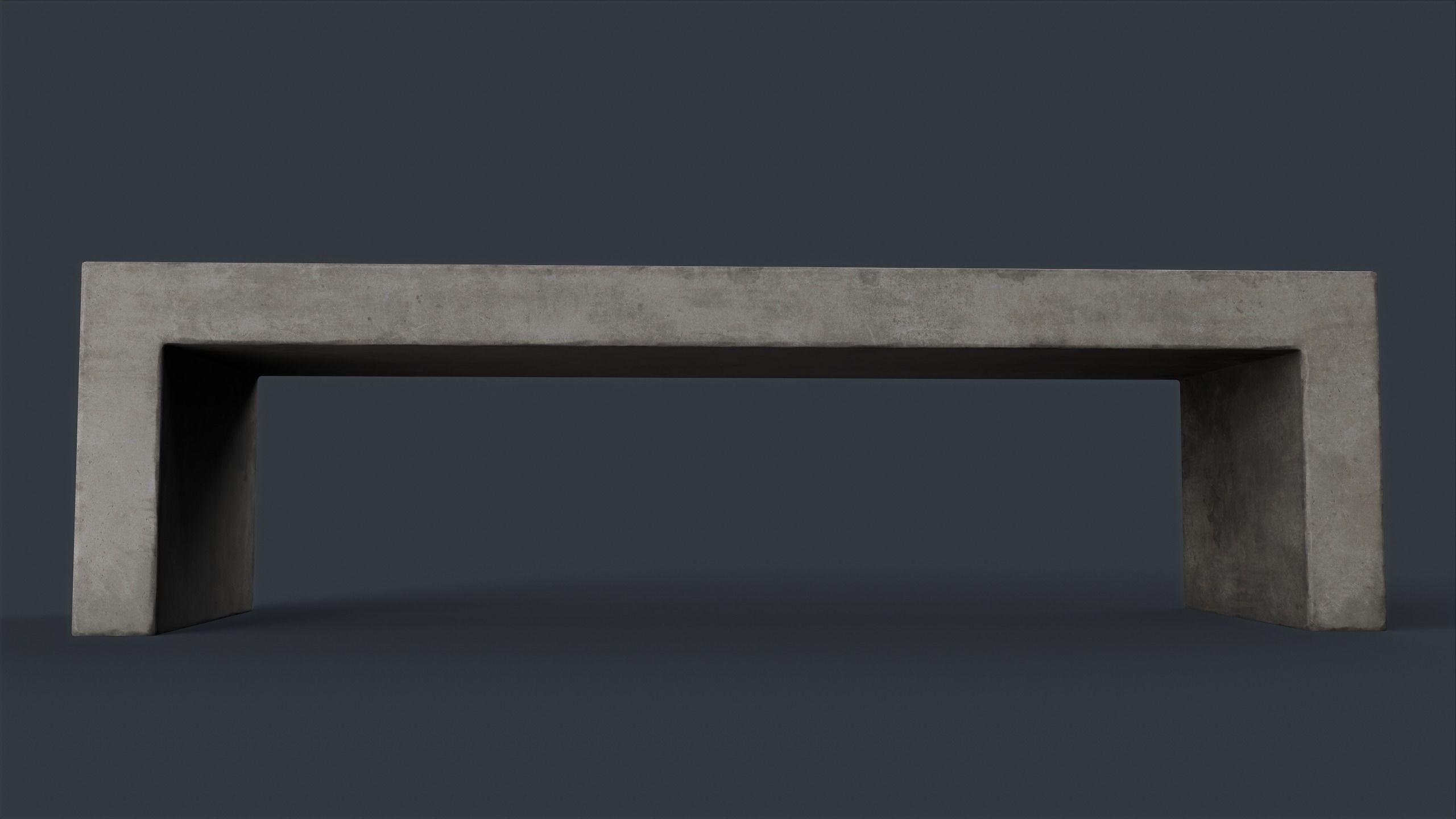 Modern Outdoor Bench 77 PBR Game Ready Low-poly 3D model_7