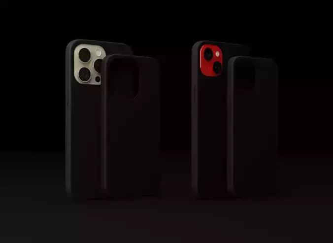 Apple iPhone 14 All Models with all Cases 3D Model Collection