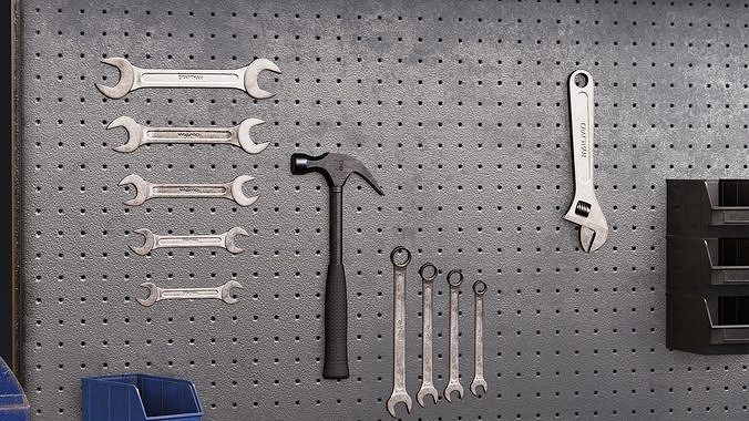 Garage Props Pack Low-poly 3D model 6