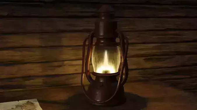 Oil Lamp - Lampa Naftowa  Low-poly 3D model
