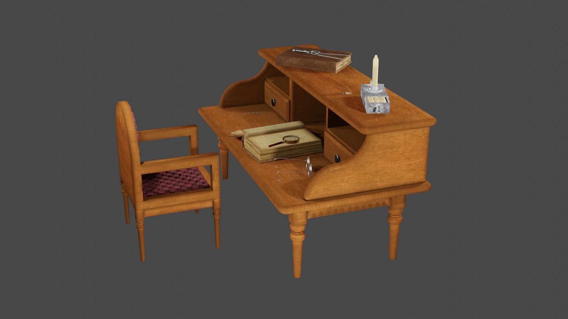 Book Pack Low-poly 3D model_5