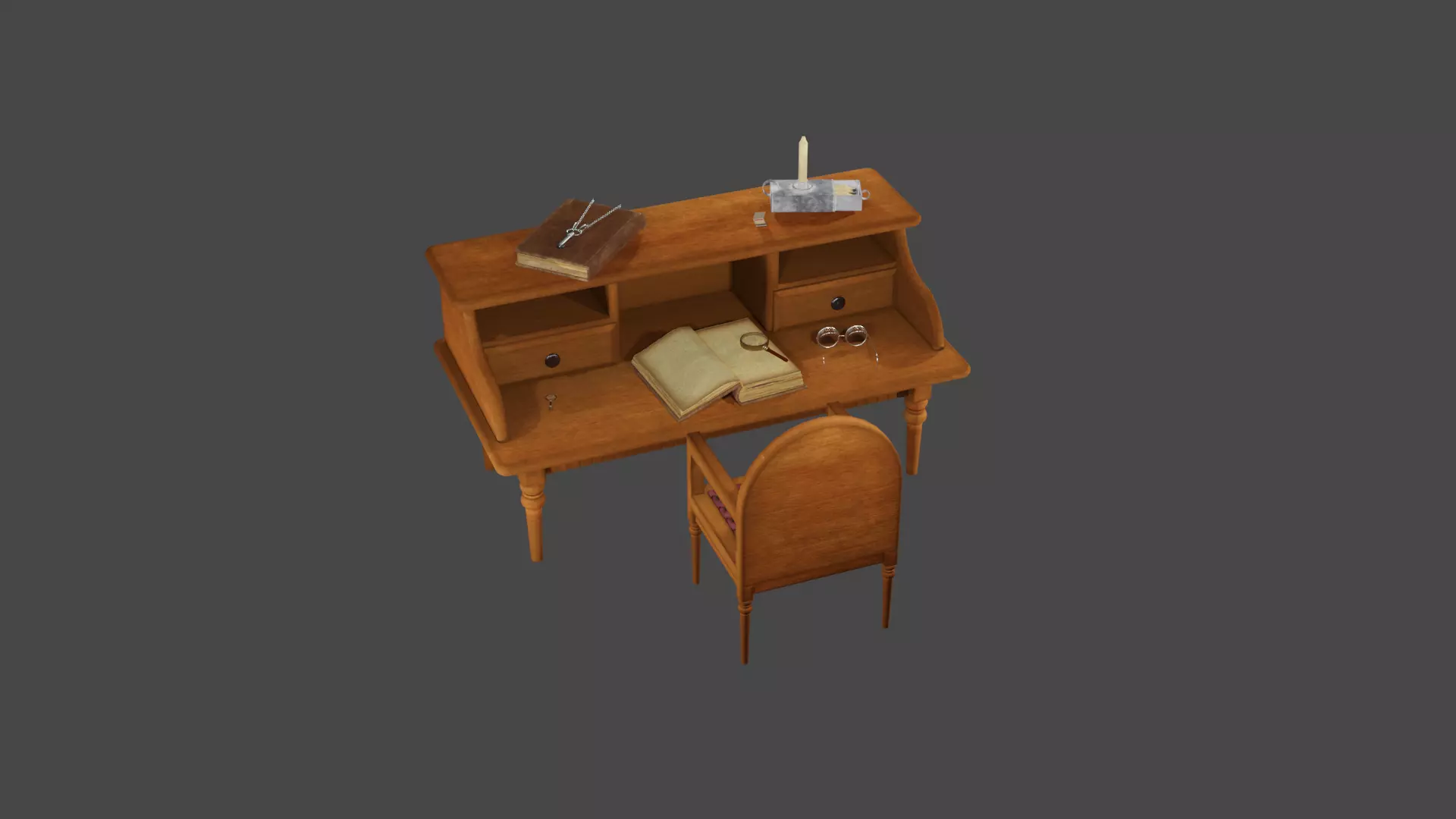 Book Pack Low-poly 3D model_0