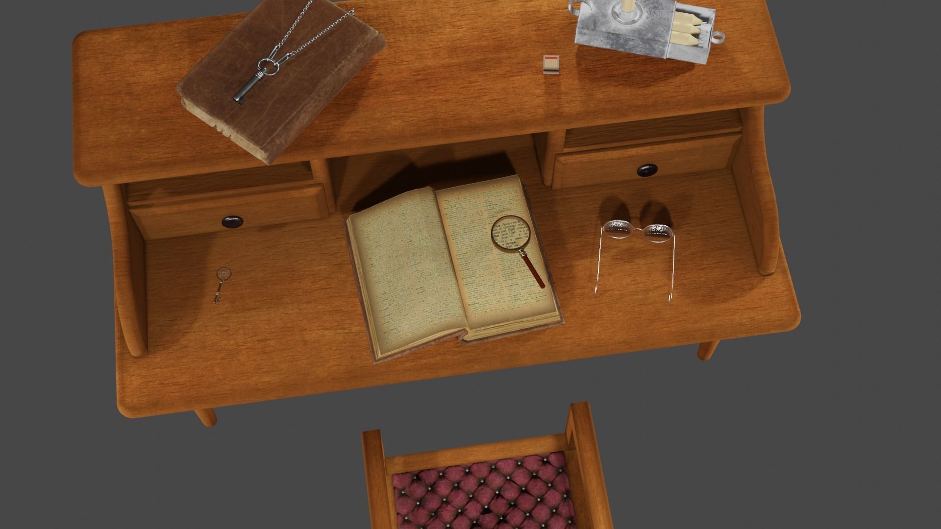 Book Pack Low-poly 3D model_3