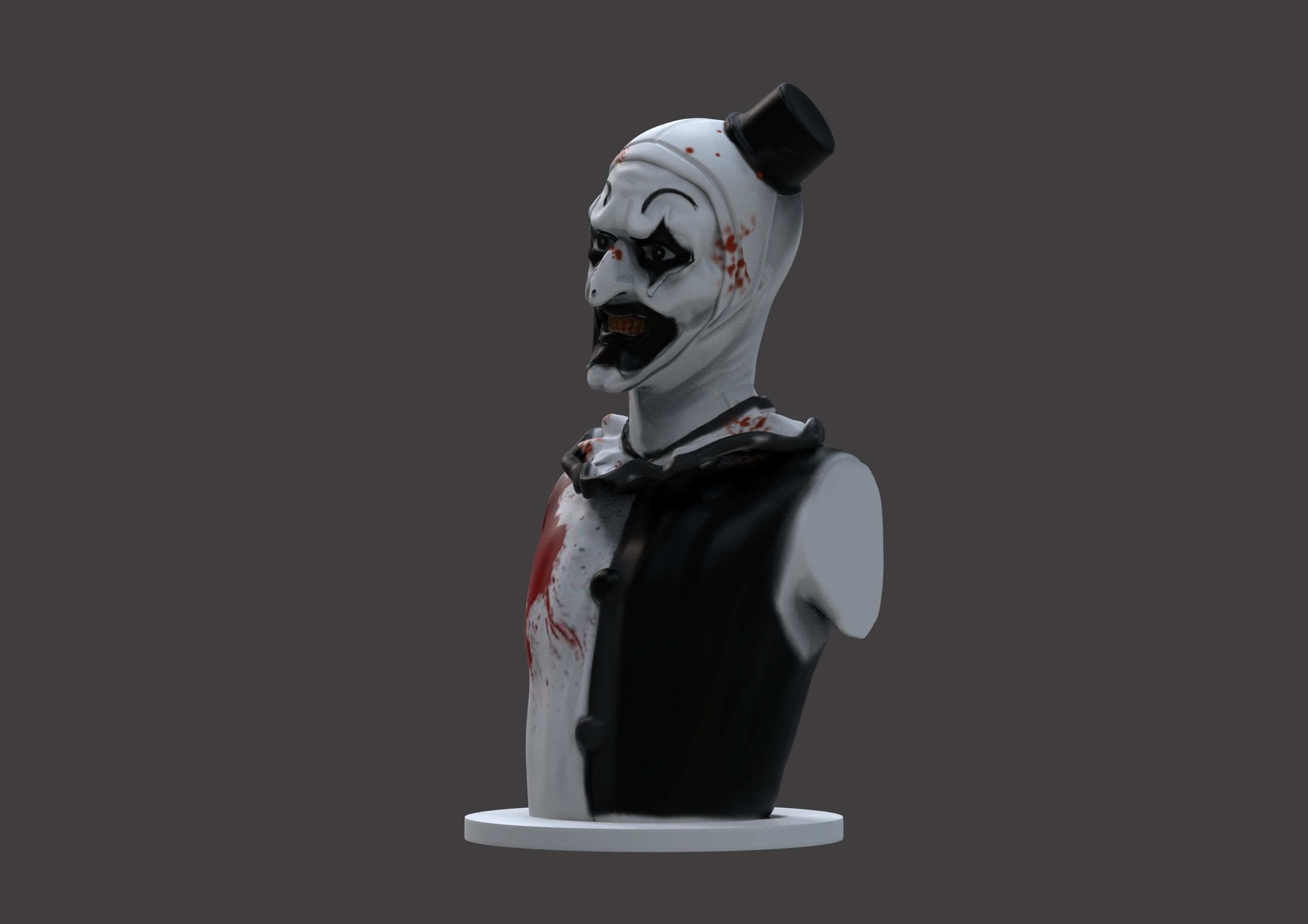 Art The Clown Terrifier Bust 3D print model_5