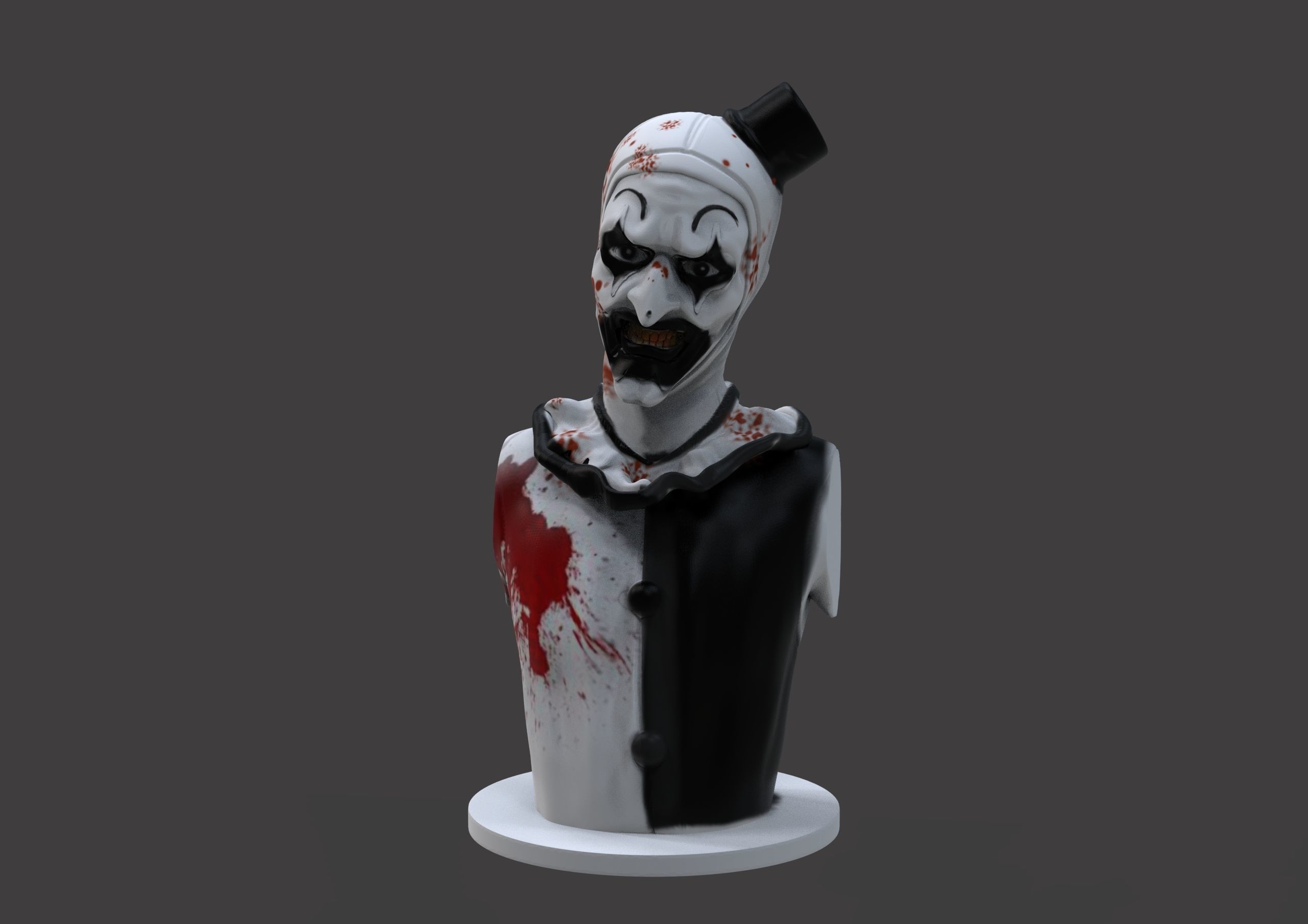 Art The Clown Terrifier Bust 3D print model_2
