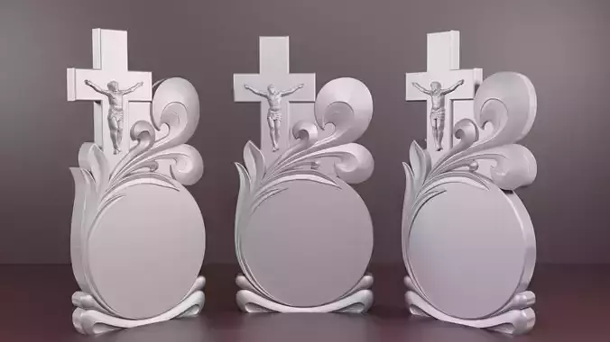 Memorial Tombstone with Cross and Christ for cnc  3D print model