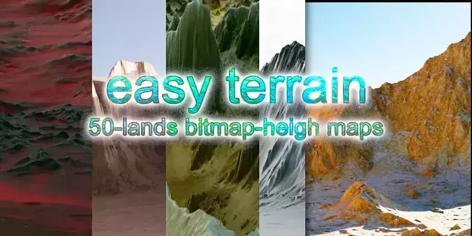 Easy Terrain 50-lands bitmap-heigh maps Texture