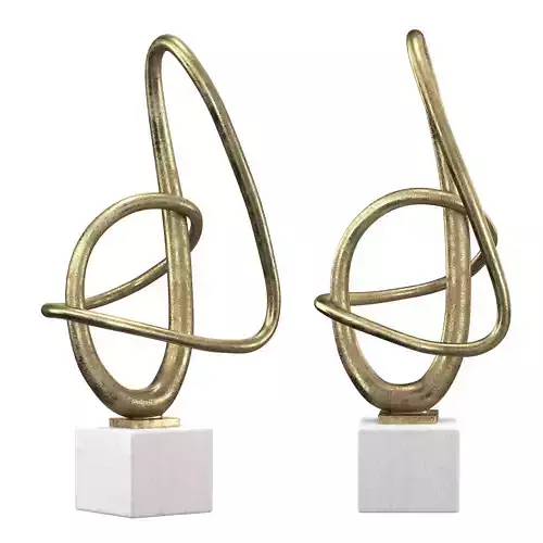 Hoop Sculpture Gold 3D model