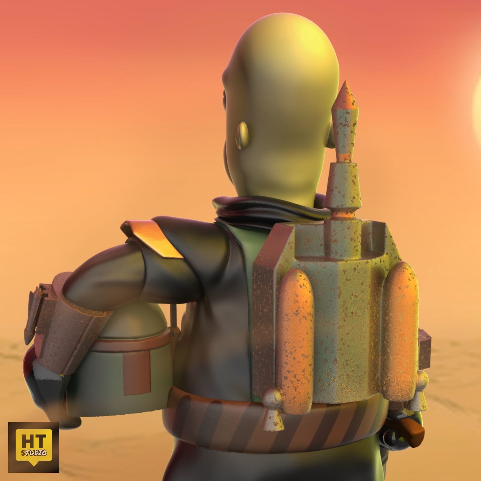 Homer Boba Fett 3D print model_5