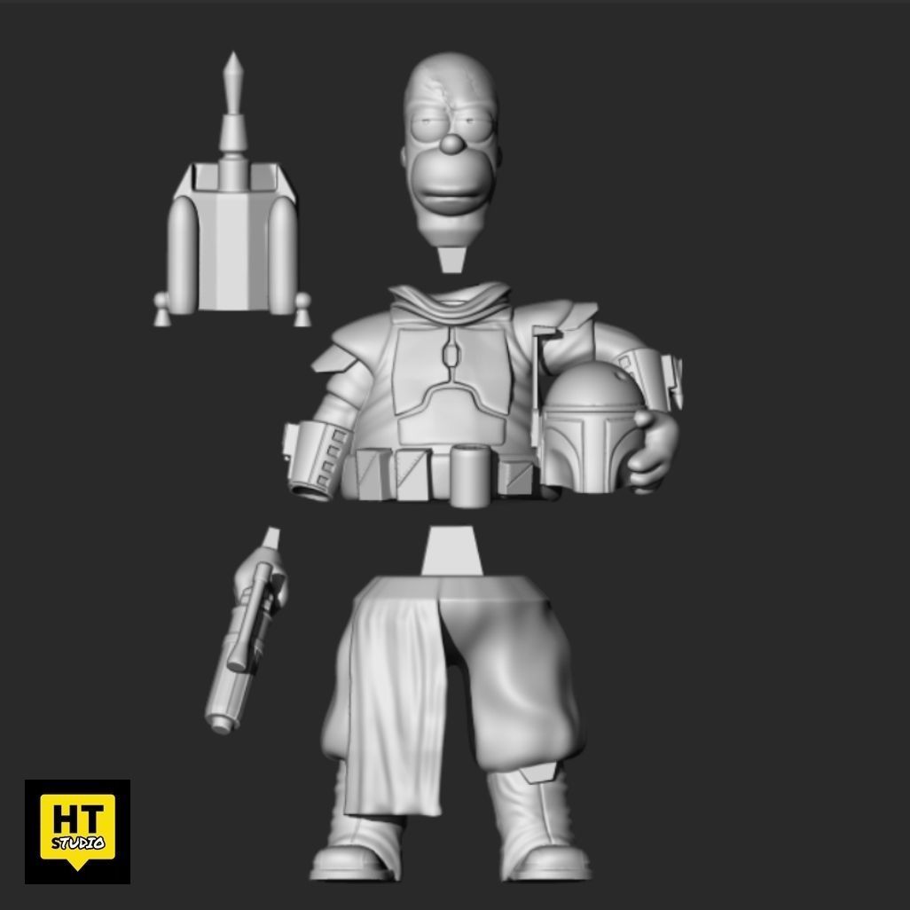 Homer Boba Fett 3D print model_8
