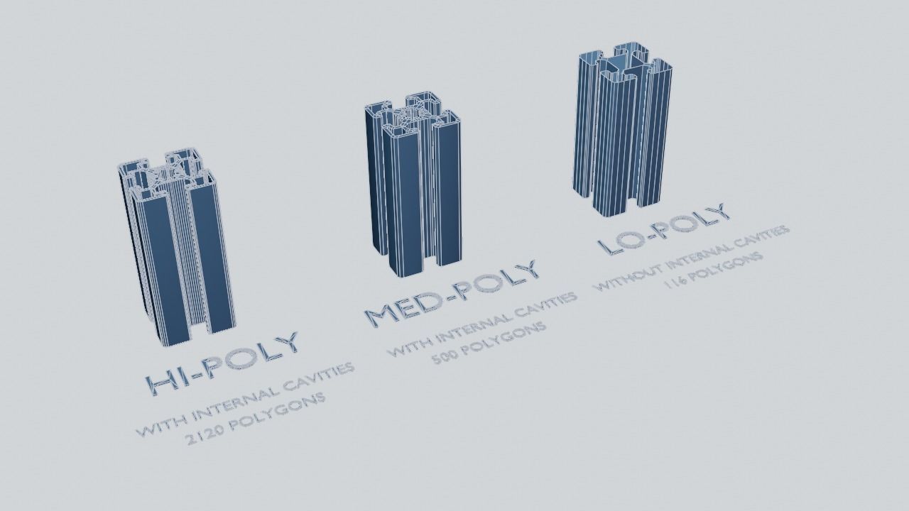8020 45mm 4-slot extrusion 3D model_4