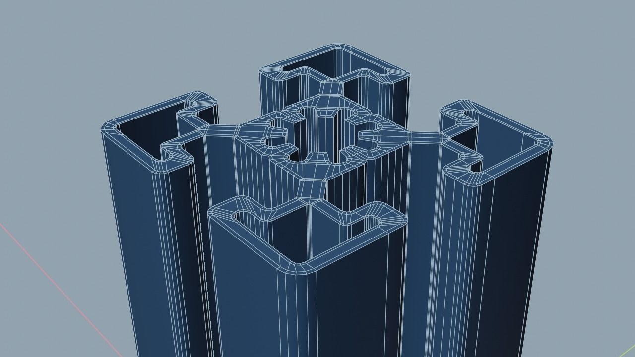 8020 45mm 4-slot extrusion 3D model_3