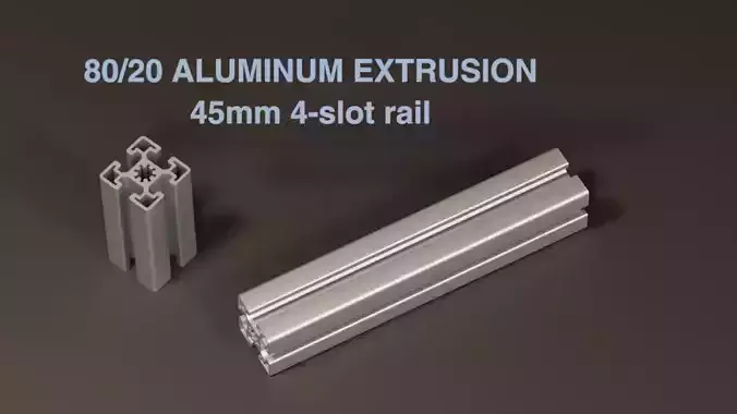 8020 45mm 4-slot extrusion 3D model 8020 45mm 4-slot extrusion 3D model