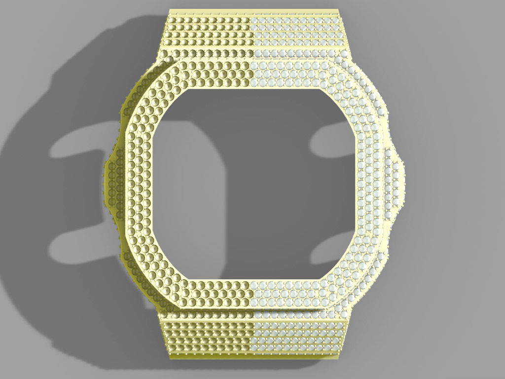 Full pave diamond Case for DW5600 3D print model_2